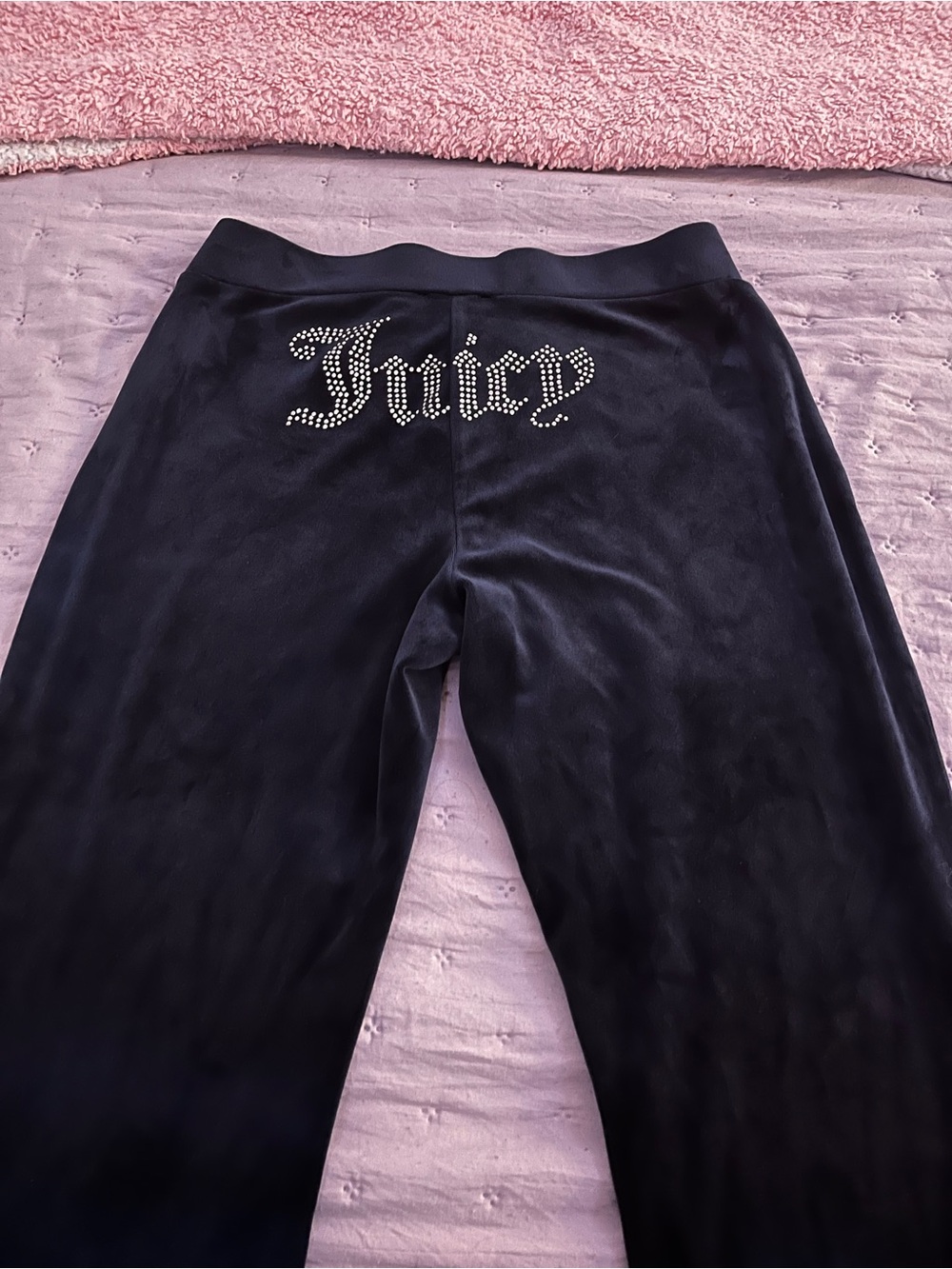 Juicy Couture Black Velour Rhinestone
